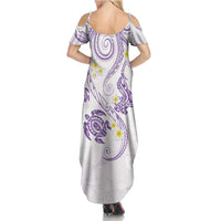 Polynesia Tribal Summer Maxi Dress Lilac Plumeria Tentacles LT7 - Polynesian Pride