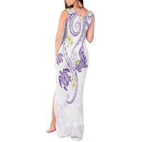 Polynesia Tribal Tank Maxi Dress Lilac Plumeria Tentacles LT7 - Polynesian Pride