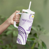 Polynesia Tribal Tumbler With Handle Lilac Plumeria Tentacles LT7 - Polynesian Pride