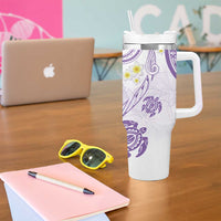 Polynesia Tribal Tumbler With Handle Lilac Plumeria Tentacles LT7 - Polynesian Pride