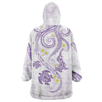 Polynesia Tribal Wearable Blanket Hoodie Lilac Plumeria Tentacles LT7 - Polynesian Pride