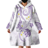Polynesia Tribal Wearable Blanket Hoodie Lilac Plumeria Tentacles LT7 - Polynesian Pride