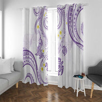 Polynesia Tribal Window Curtain Lilac Plumeria Tentacles LT7 With Grommets Lilac - Polynesian Pride