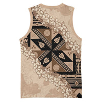 Bula Fiji Plumeria Tagimoucia Salusalu Beige Basketball Jersey Kaiviti Masi - Polynesian Pride