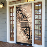 Bula Fiji Plumeria Tagimoucia Salusalu Beige Door Cover Kaiviti Masi - Polynesian Pride
