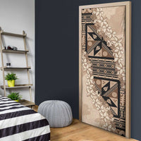 Bula Fiji Plumeria Tagimoucia Salusalu Beige Door Cover Kaiviti Masi - Polynesian Pride