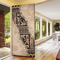 Bula Fiji Plumeria Tagimoucia Salusalu Beige Door Cover Kaiviti Masi - Polynesian Pride