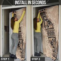 Bula Fiji Plumeria Tagimoucia Salusalu Beige Door Cover Kaiviti Masi - Polynesian Pride