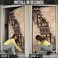 Bula Fiji Plumeria Tagimoucia Salusalu Beige Door Cover Kaiviti Masi - Polynesian Pride