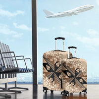 Bula Fiji Plumeria Tagimoucia Salusalu Beige Luggage Cover Kaiviti Masi - Polynesian Pride