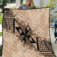 Bula Fiji Plumeria Tagimoucia Salusalu Beige Quilt Kaiviti Masi - Polynesian Pride