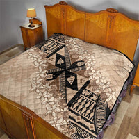 Bula Fiji Plumeria Tagimoucia Salusalu Beige Quilt Kaiviti Masi - Polynesian Pride