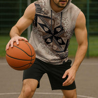 Bula Fiji Plumeria Tagimoucia Salusalu Beige Sleeveless Hoodie Kaiviti Masi - Polynesian Pride