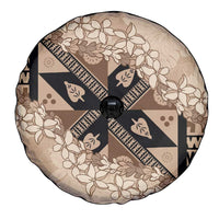 Bula Fiji Plumeria Tagimoucia Salusalu Beige Spare Tire Cover Kaiviti Masi - Polynesian Pride