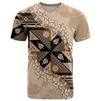 Bula Fiji Plumeria Tagimoucia Salusalu Beige T Shirt Kaiviti Masi - Polynesian Pride