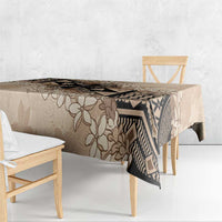 Bula Fiji Plumeria Tagimoucia Salusalu Beige Tablecloth Kaiviti Masi - Polynesian Pride
