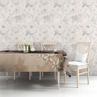 Bula Fiji Plumeria Tagimoucia Salusalu Beige Tablecloth Kaiviti Masi - Polynesian Pride