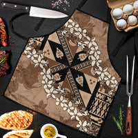 Bula Fiji Plumeria Tagimoucia Salusalu Mocha Apron Kaiviti Masi - Polynesian Pride