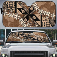 Bula Fiji Plumeria Tagimoucia Salusalu Mocha Auto Sun Shade Kaiviti Masi - Polynesian Pride