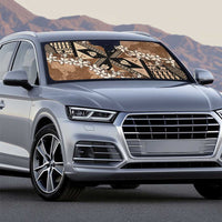 Bula Fiji Plumeria Tagimoucia Salusalu Mocha Auto Sun Shade Kaiviti Masi - Polynesian Pride