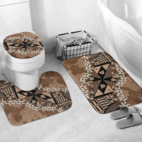 Bula Fiji Plumeria Tagimoucia Salusalu Mocha Bathroom Set Kaiviti Masi - Polynesian Pride