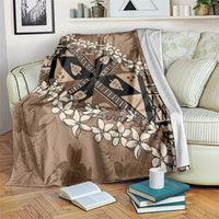 Bula Fiji Plumeria Tagimoucia Salusalu Mocha Blanket Kaiviti Masi - Polynesian Pride
