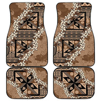 Bula Fiji Plumeria Tagimoucia Salusalu Mocha Car Mats Kaiviti Masi - Polynesian Pride