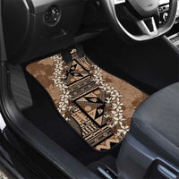 Bula Fiji Plumeria Tagimoucia Salusalu Mocha Car Mats Kaiviti Masi - Polynesian Pride