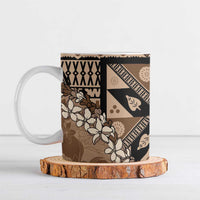 Bula Fiji Plumeria Tagimoucia Salusalu Mocha Ceramic Mug Kaiviti Masi LT7 Mocha - Polynesian Pride