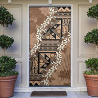 Bula Fiji Plumeria Tagimoucia Salusalu Mocha Door Cover Kaiviti Masi - Polynesian Pride