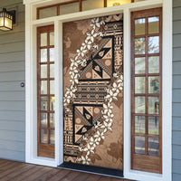 Bula Fiji Plumeria Tagimoucia Salusalu Mocha Door Cover Kaiviti Masi - Polynesian Pride