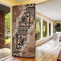 Bula Fiji Plumeria Tagimoucia Salusalu Mocha Door Cover Kaiviti Masi - Polynesian Pride