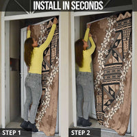Bula Fiji Plumeria Tagimoucia Salusalu Mocha Door Cover Kaiviti Masi - Polynesian Pride