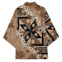 Bula Fiji Plumeria Tagimoucia Salusalu Mocha Kimono Kaiviti Masi LT7 - Polynesian Pride