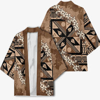 Bula Fiji Plumeria Tagimoucia Salusalu Mocha Kimono Kaiviti Masi LT7 - Polynesian Pride