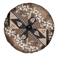 Bula Fiji Plumeria Tagimoucia Salusalu Mocha Spare Tire Cover Kaiviti Masi - Polynesian Pride