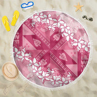 Bula Fiji Plumeria Tagimoucia Salusalu Pink Beach Blanket Kaiviti Masi - Polynesian Pride