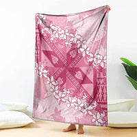 Bula Fiji Plumeria Tagimoucia Salusalu Pink Blanket Kaiviti Masi - Polynesian Pride