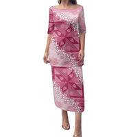 Bula Fiji Plumeria Tagimoucia Salusalu Pink Family Matching Puletasi and Hawaiian Shirt Kaiviti Masi - Polynesian Pride