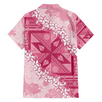 Bula Fiji Plumeria Tagimoucia Salusalu Pink Family Matching Short Sleeve Bodycon Dress and Hawaiian Shirt Kaiviti Masi - Polynesian Pride