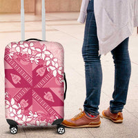 Bula Fiji Plumeria Tagimoucia Salusalu Pink Luggage Cover Kaiviti Masi - Polynesian Pride