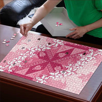 Bula Fiji Plumeria Tagimoucia Salusalu Pink Puzzle Kaiviti Masi LT7 - Polynesian Pride