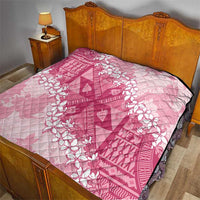 Bula Fiji Plumeria Tagimoucia Salusalu Pink Quilt Kaiviti Masi - Polynesian Pride