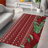 Women's Day Samoa Malu Tattoo Inspired Mix Teuila Area Rug Scarlet LT7 - Polynesian Pride