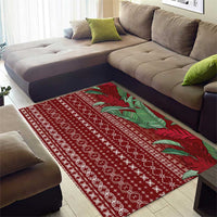 Women's Day Samoa Malu Tattoo Inspired Mix Teuila Area Rug Scarlet LT7 - Polynesian Pride