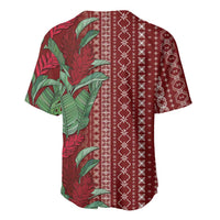 Women's Day Samoa Malu Tattoo Inspired Mix Teuila Baseball Jersey Scarlet LT7 - Polynesian Pride