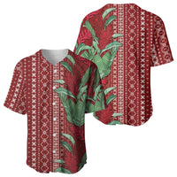 Women's Day Samoa Malu Tattoo Inspired Mix Teuila Baseball Jersey Scarlet LT7 - Polynesian Pride