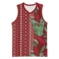 Women's Day Samoa Malu Tattoo Inspired Mix Teuila Basketball Jersey Scarlet LT7 Unisex Scarlet - Polynesian Pride