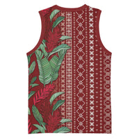 Women's Day Samoa Malu Tattoo Inspired Mix Teuila Basketball Jersey Scarlet LT7 - Polynesian Pride