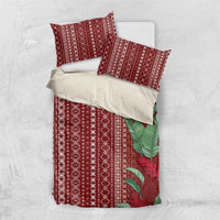 Women's Day Samoa Malu Tattoo Inspired Mix Teuila Bedding Set Scarlet LT7 US Twin 172cm x 218cm Scarlet - Polynesian Pride